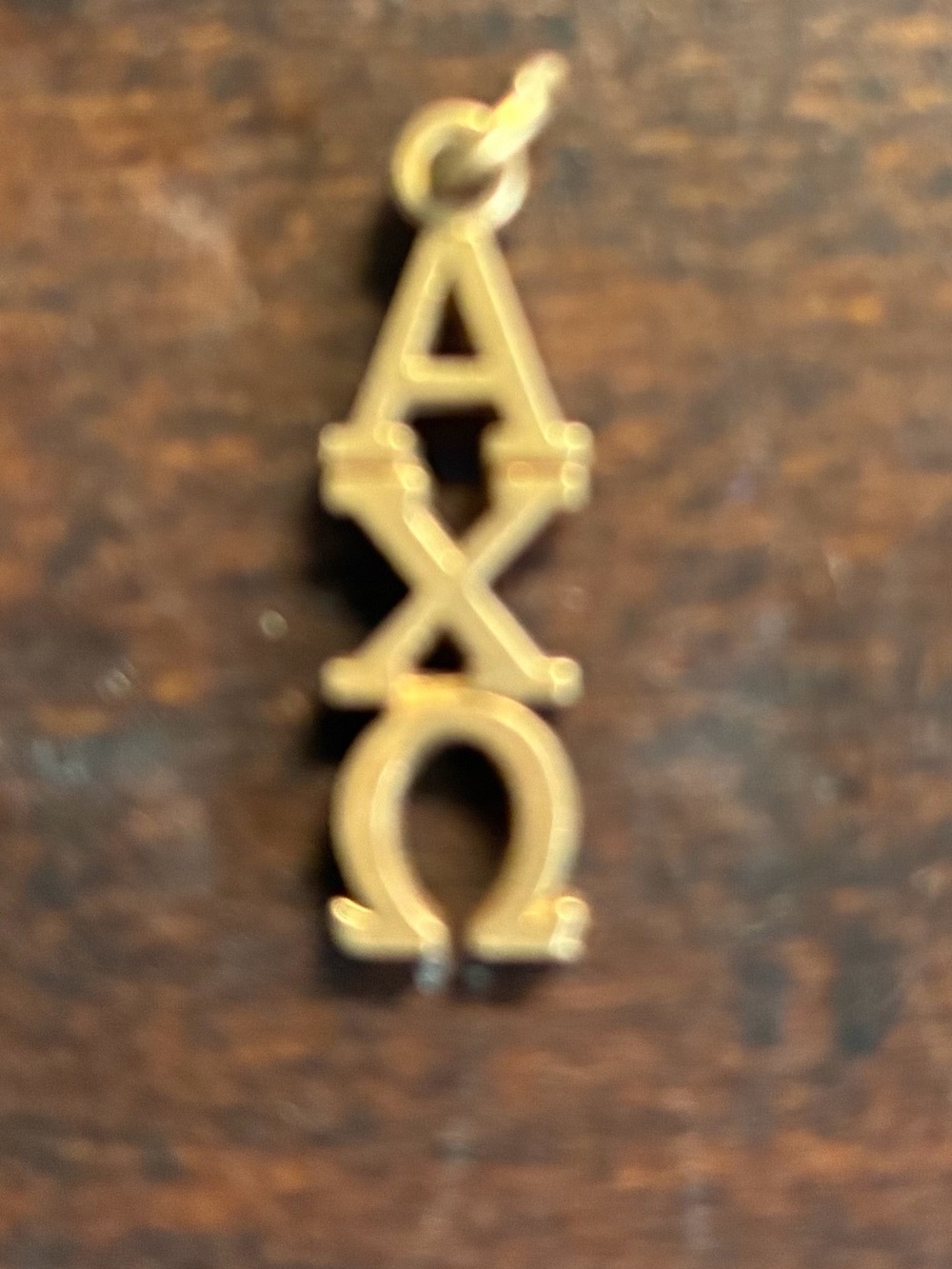 Gold Tone Greek Letters AXO Pendant Charm
